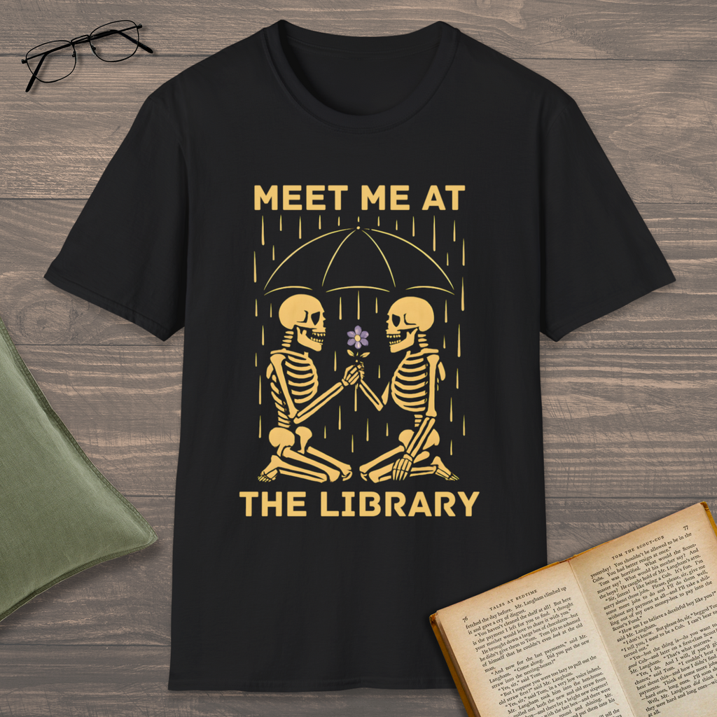 Skeletons Library Date T-Shirt