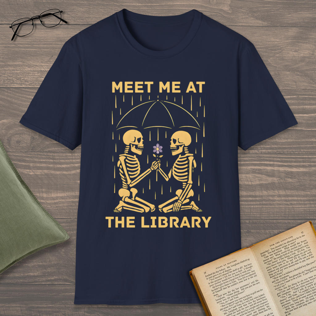 Skeletons Library Date T-Shirt