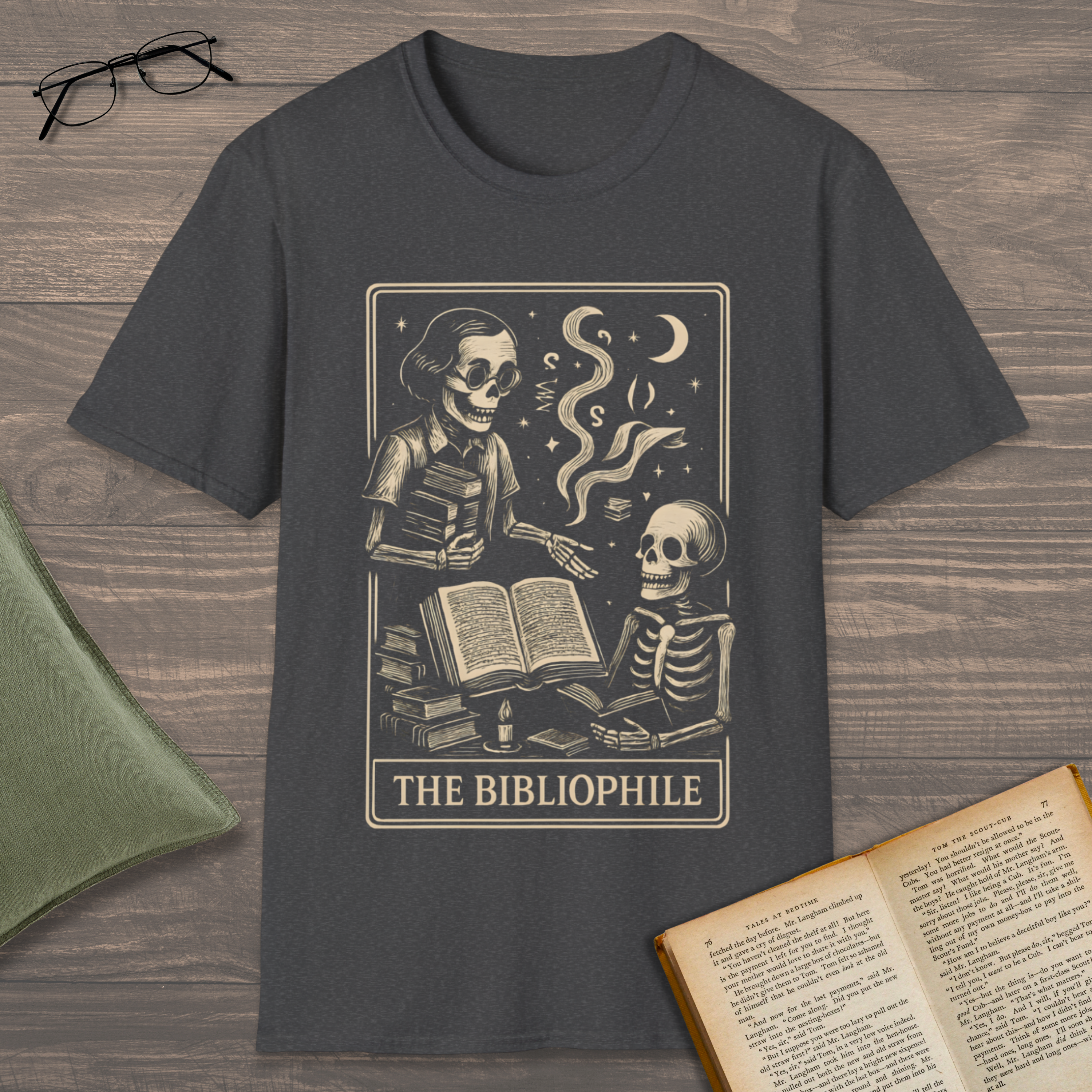 The Bibliophile Skeleton T-Shirt