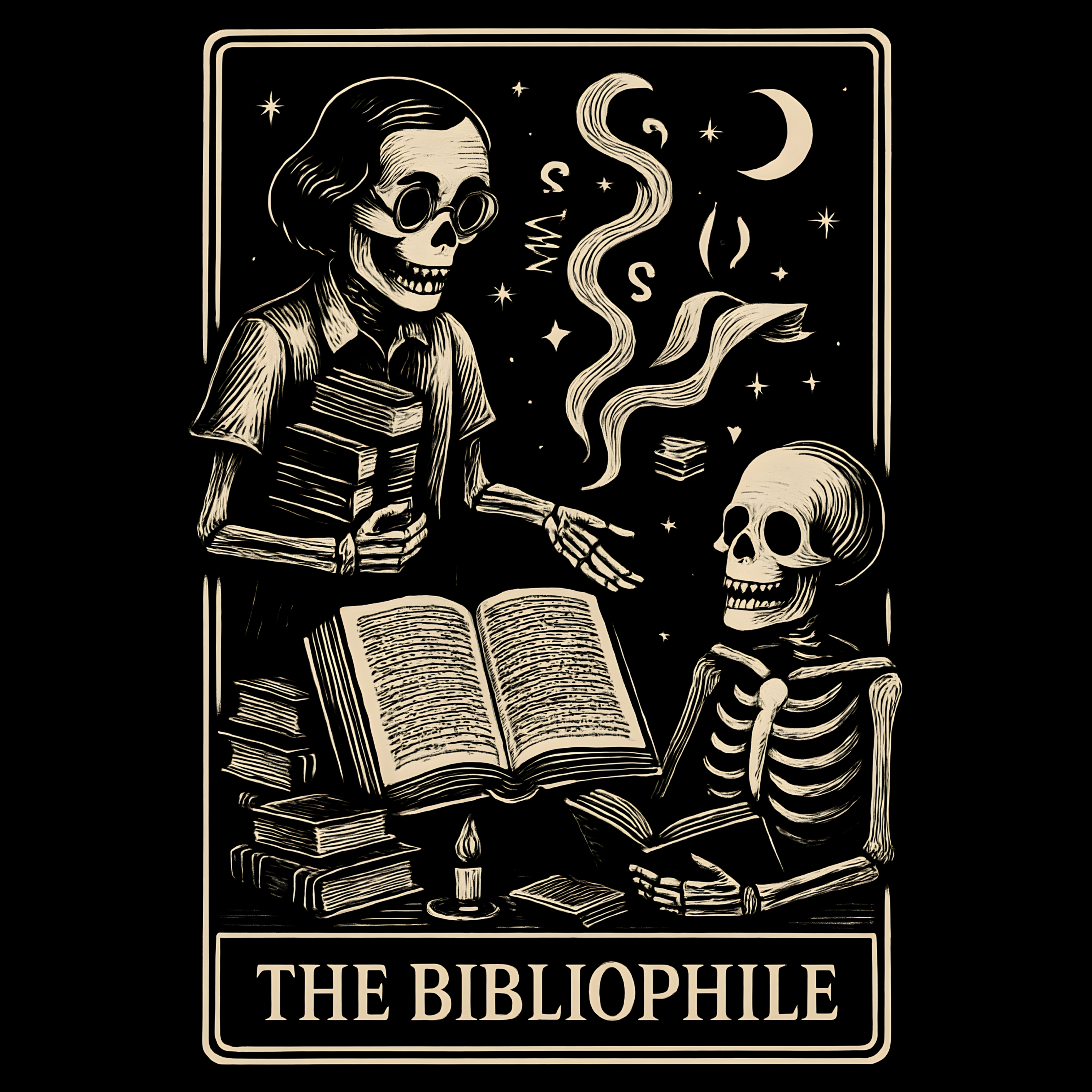 The Bibliophile Skeleton T-Shirt