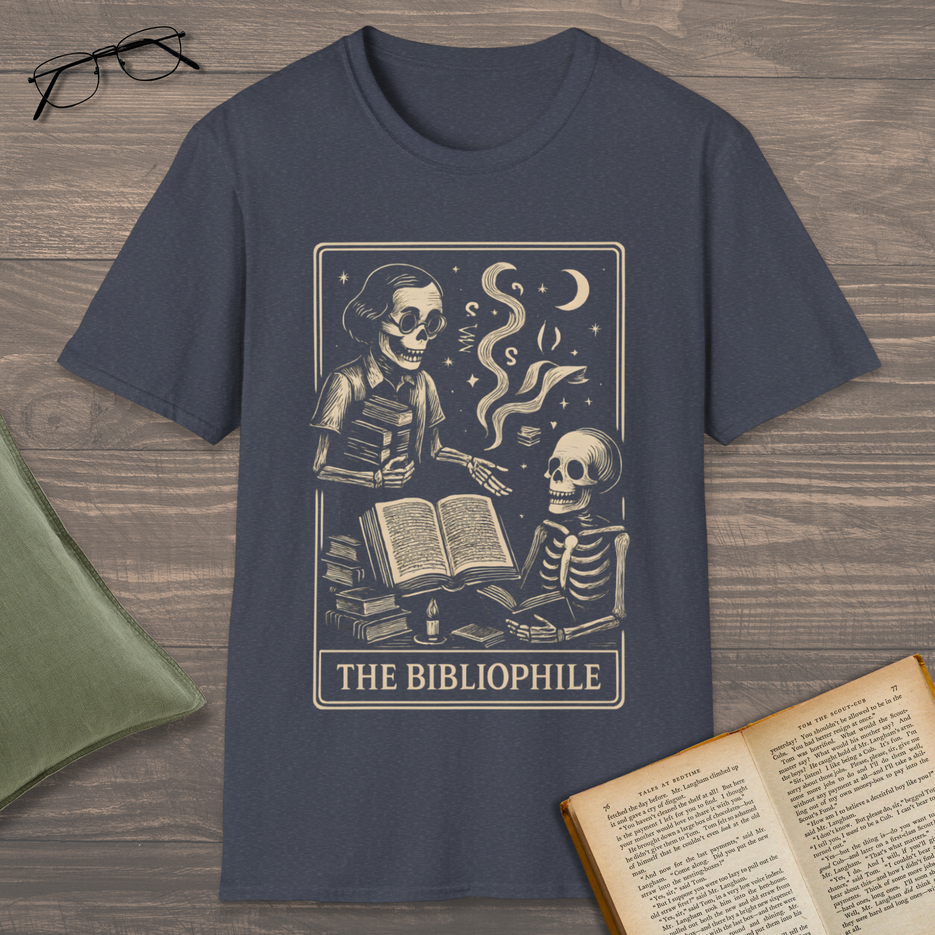 The Bibliophile Skeleton T-Shirt